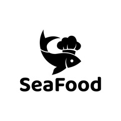 Seafood, fish restaurant logo design illustration