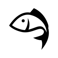 Fish icon, simple icon design illustration