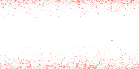 Red hearts scattered on white background.