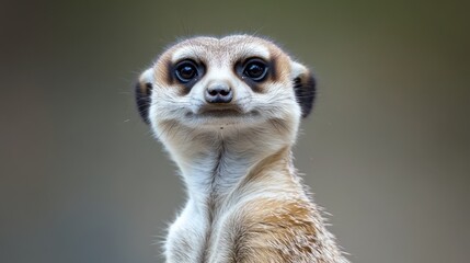Adorable Meerkat Portrait: A Close-Up of a Curious Creature