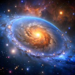 Obraz premium realistic giant nebula on milky way galaxy backgro