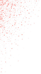 Red hearts scattered on white background.