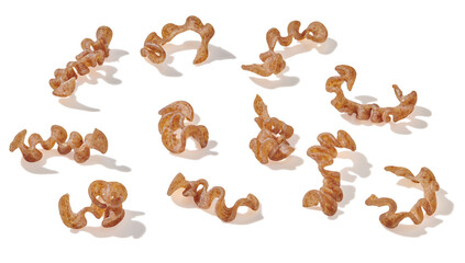 Spelt noodle isolated on white background