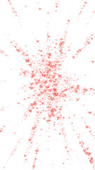 Obraz premium Red hearts scattered on white background.