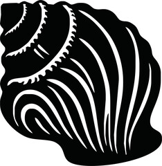 Shell vector icon logo illustration. Scallop shellfish pearl logo line icon sea shape symbol