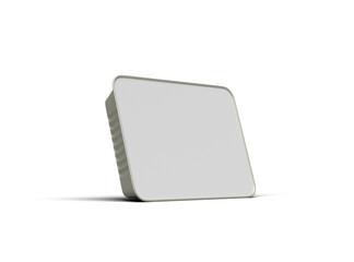 3d rendered image of a big rectangular food foil tray isolated on a light background