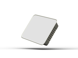 3d rendered image of a big rectangular food foil tray isolated on a light background