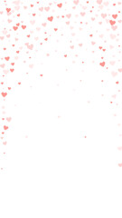 Red hearts scattered on white background.