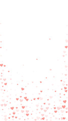 Red hearts scattered on white background.
