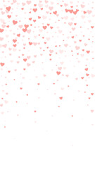 Red hearts scattered on white background.