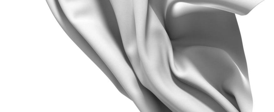 Abstract photo of a white fabric waving in the wind. The fabric is smooth and soft, creating a sense of elegance and serenity.