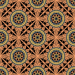 Pattern with crochet granny square wallpaper handmade decorative art design print