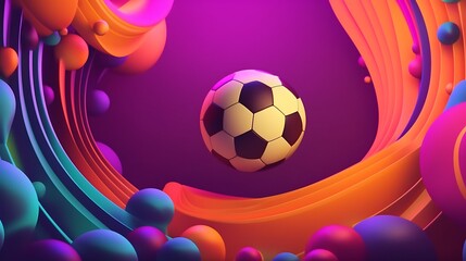 Fototapeta premium Abstract Soccer Ball Design With Vibrant Colors And Shapes