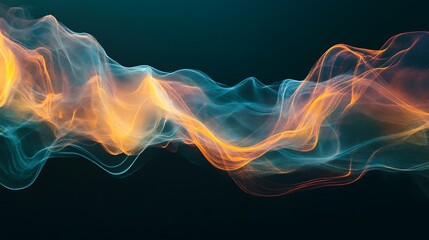 Abstract Flowing Energy: Teal and Orange Waves