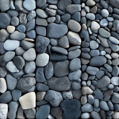 Set of different color pebble stones background. Collection of various stones.