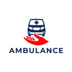 Ambulance logo, icon symbol. First aid response logo sign. Isolated on white background.