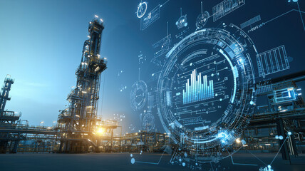 Innovative construction vehicles and industrial technology in modern facility