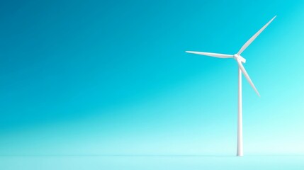 Fototapeta premium Clean Energy Wind Turbine Blue Sky Sustainable Power Renewable Energy