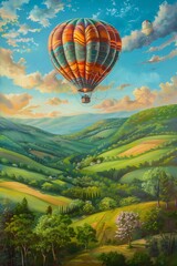 Fototapeta premium hot air balloon summer sky