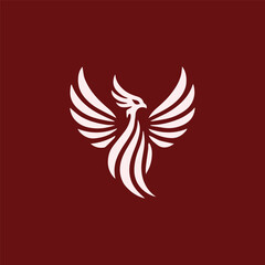 Minimalist phoenix wing logo