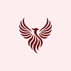 Minimalist phoenix wing logo