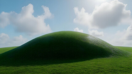 Green Hill 3D Render Illustration