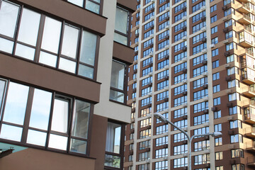 office building with windows, modern apartment buildings in the city, a modern house in the city of Kyiv, modern office building in the city