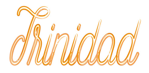 Trinidad - orange gold color - name written - neon - ideal for websites, presentations, greetings, banners, cards, t-shirt, sweatshirt, prints, cricut, silhouette, sublimation , sign, styl
