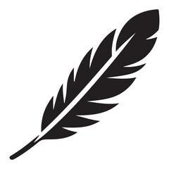 Fototapeta premium Detailed Feather Silhouette Vector Graphic for Artistic Design Use