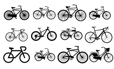 Fototapeta premium Bicycle Design Bundle, Bicycle doodle icon.