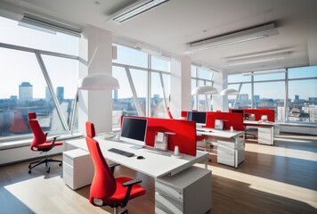 Spacious Modern Office Space with Cityscape View