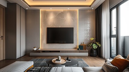 Modern Living Room Interior with Stylish Decor