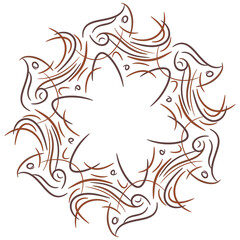 mocha mousse mandala art abstract design element transparent png file