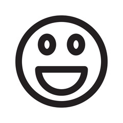 Fototapeta premium Laughing emoticon with wide smile and squinted eyes, joyful expression.