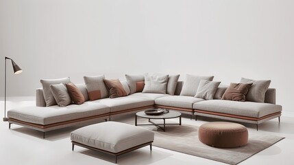 Modern Elegant Sofa Arrangement in Minimalist Setting