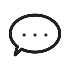 Round chat bubble icon, representing a simple conversation or message.