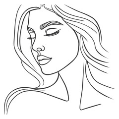 Woman One Line style drawing. Woman Line Art Minimalist Logo. vector lineart illustration.