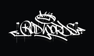 GOD WORDS graffiti tag style design