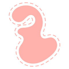 Obraz premium Red Blob Dotted Line