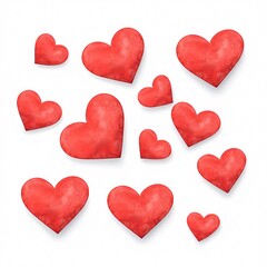 Fototapeta premium A vibrant collection of red hearts symbolizes love and affection in this digital artwork.