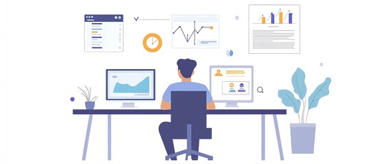 A professional businessman strategizing for business development and growth, focusing on increasing positive indicators, growth charts, and success symbols, modern office setting