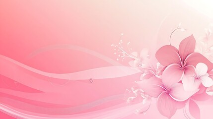 Obraz premium Delicate Pink Flowers and Abstract Waves Design