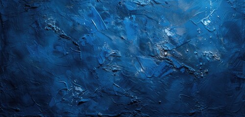 Textured Blue Abstract Acrylic Painting