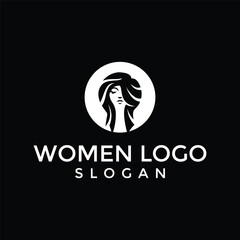 Beautiful woman luxury line art premium vector logo design