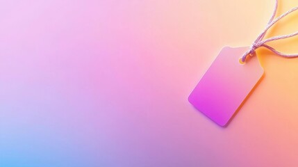 Promotional tag with bold text on gradient background studio setting graphic design abstract concept close-up view