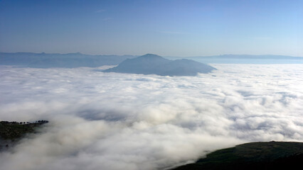 Mountain clouds at dawn