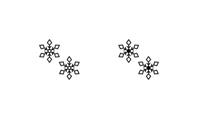 Snowflakes  icon set line and glyph vector illustration