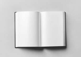 Fototapeta premium An open book mockup with a clean design and blank pages, ready for customization for book covers, layouts, or presentations