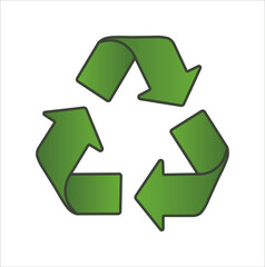 recycle symbol on white background