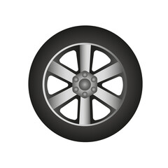 Obraz premium car wheel isolated on white
